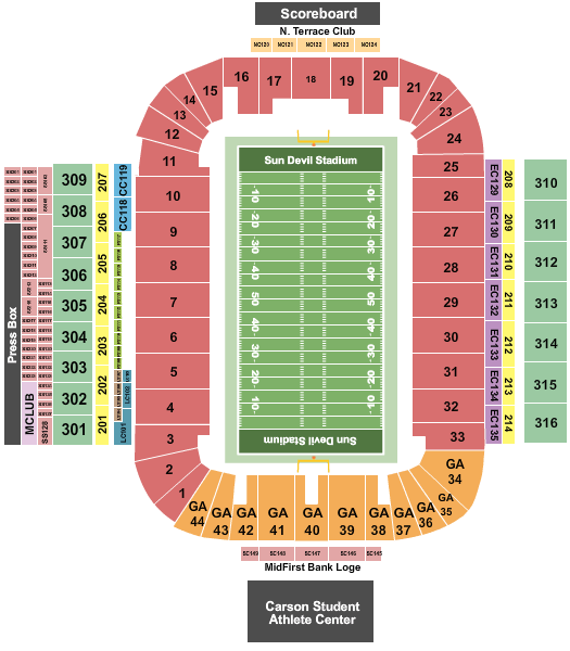 Mountain America Stadium ASU Football Seating Chart